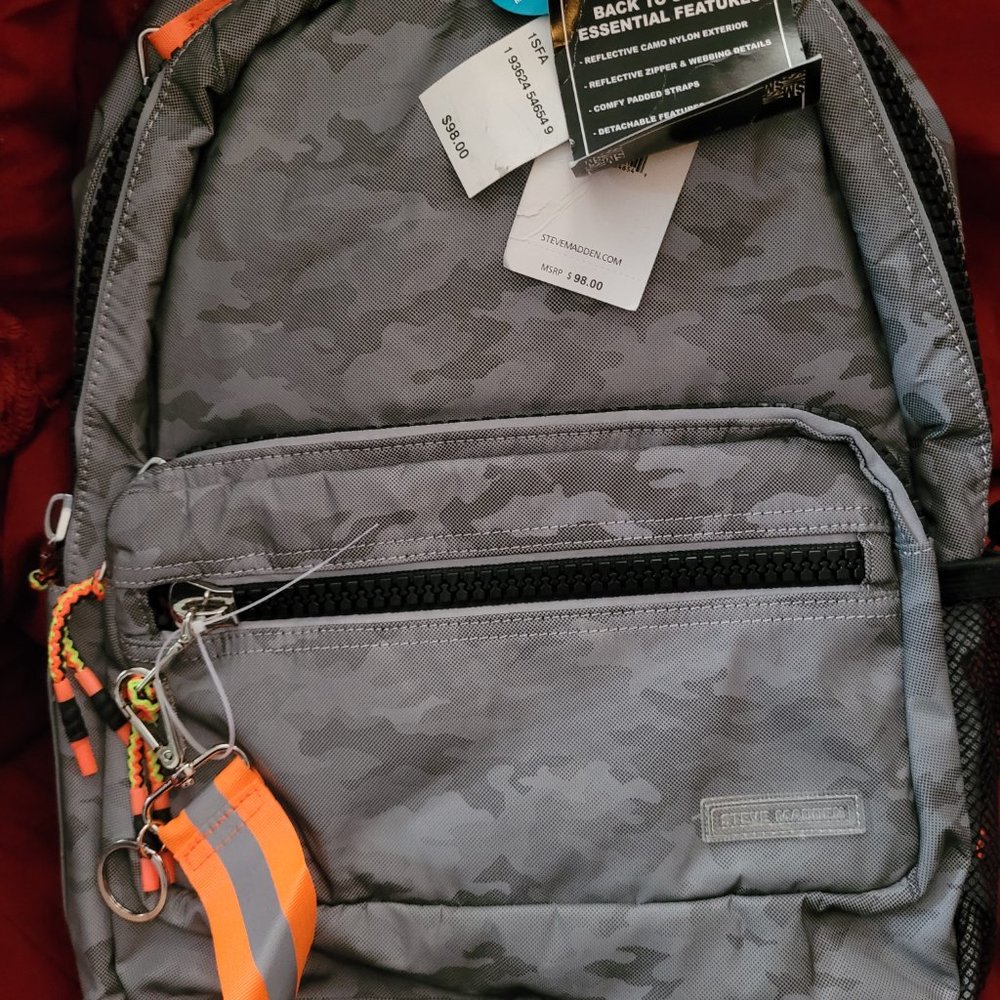 Steve Madden Gray Camo Backpack